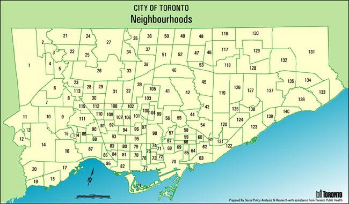 Mappa dei quartieri di Toronto